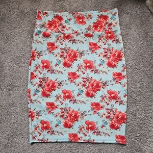 LuLaRoe Floral Cassie Pencil Skirt Large